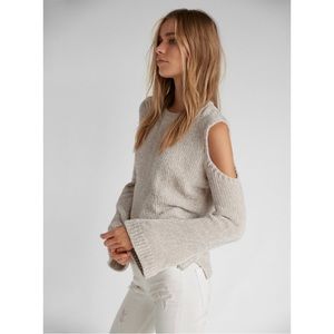 EXPRESS Chenille Cold Shoulder Bell Sleeve Sweater
